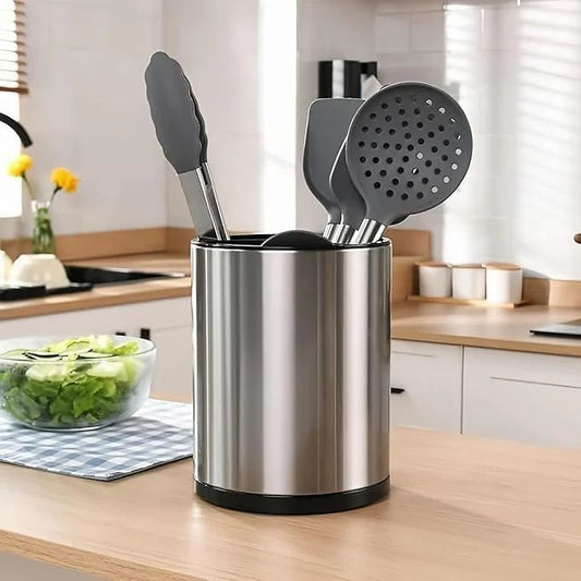 Stainless Steel Kitchen Utensil Holder with Drain Hole