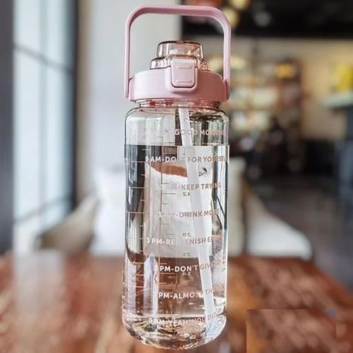 1L Water Bottle with Time Marker, Straw & Handle – BPA-Free, Leakproof